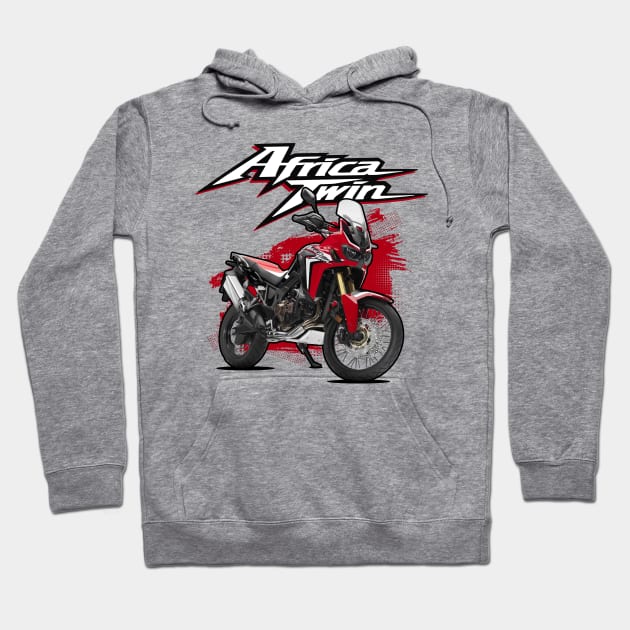 Africa Twin 1100 - Red Hoodie by Tomislav Lozić